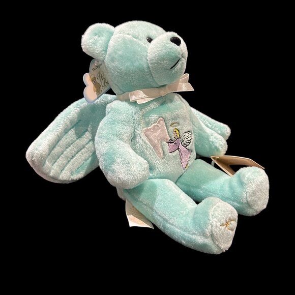 Vintage Holy Bears Tooth Angel Plush Bear, Mint Green Tooth Fairy Stuffed Animal - Picture 7 of 13